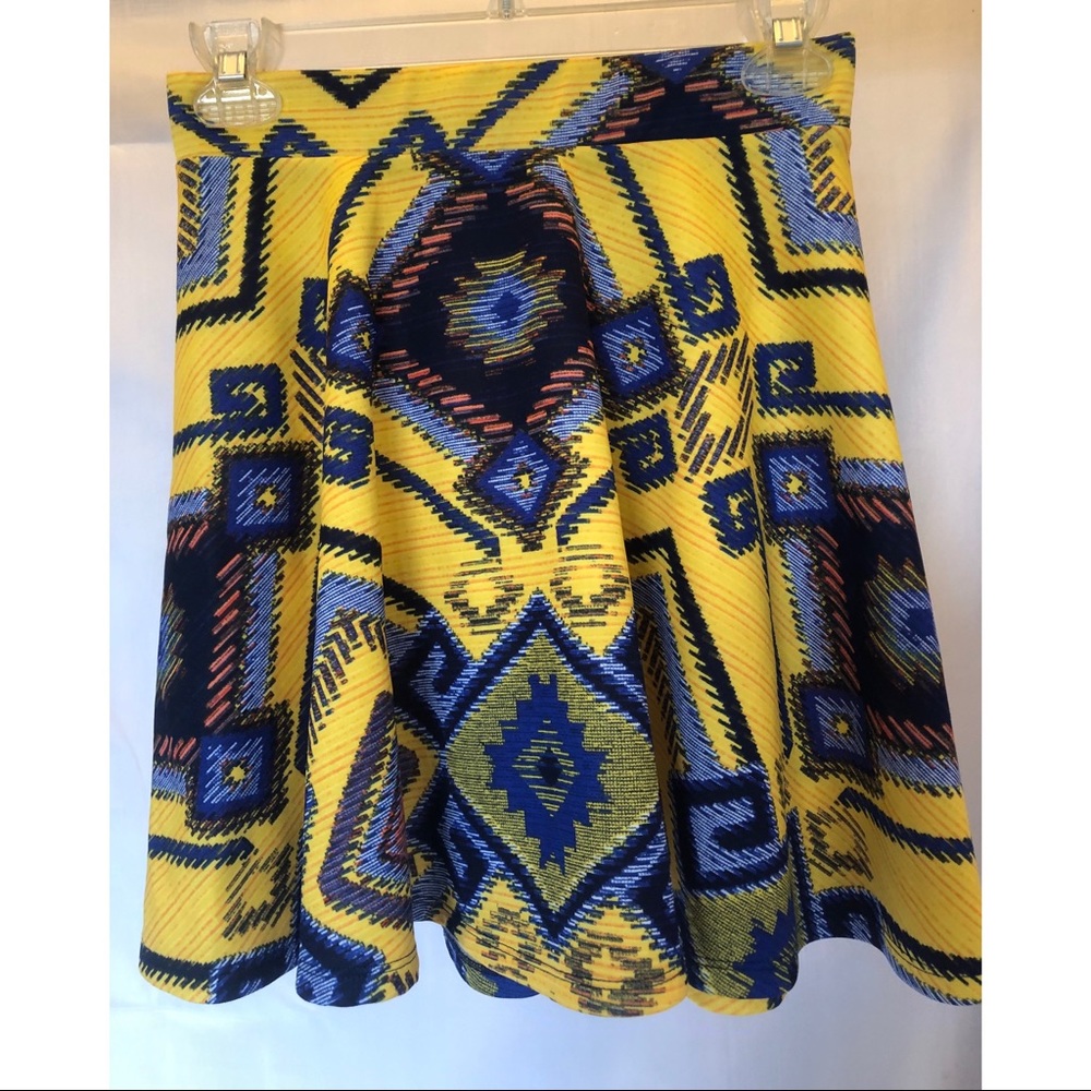 Yellow Aztec print skirt